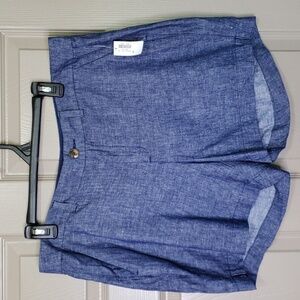 Old Navy Everyday Midrise Linen Blend Women's Blue Shorts